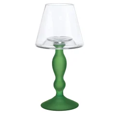Portacandele in vetro verde Candel
