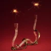 Portacandele Ribbon in Vetro di Murano Champagne e Ottone Curvato a Mano