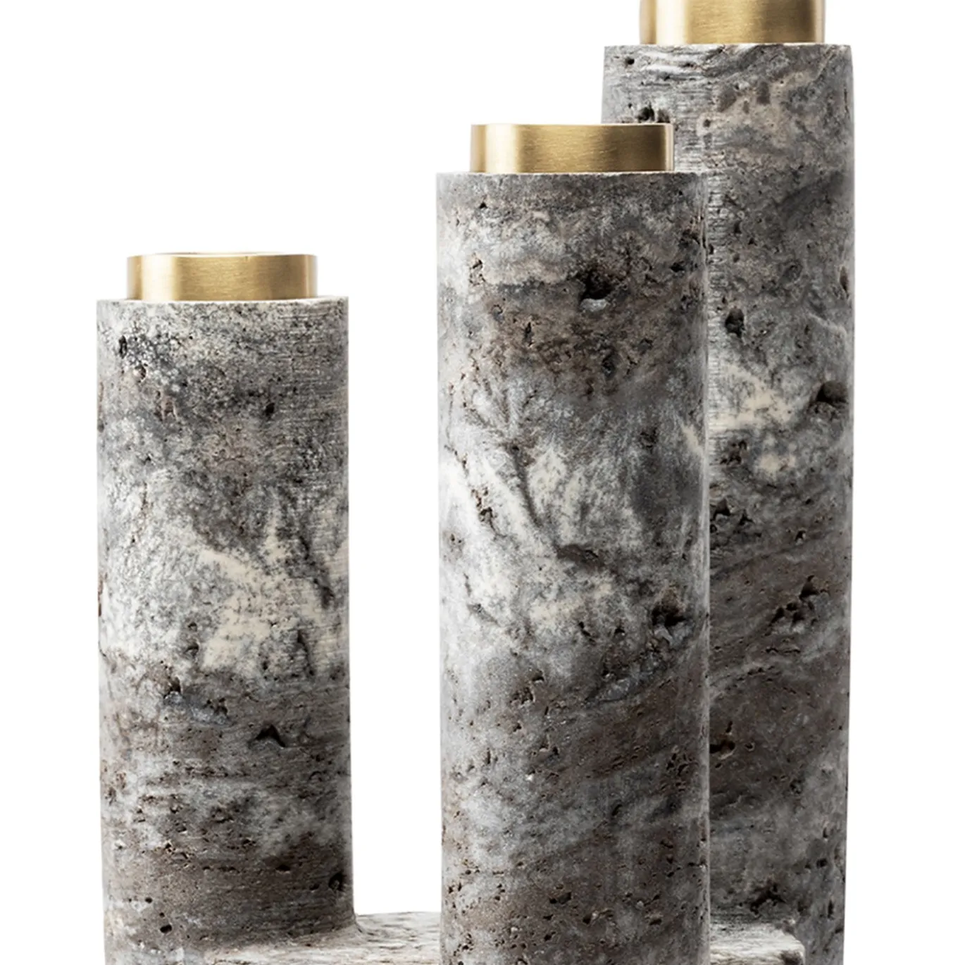 Portacandele Splendido in travertino titanium