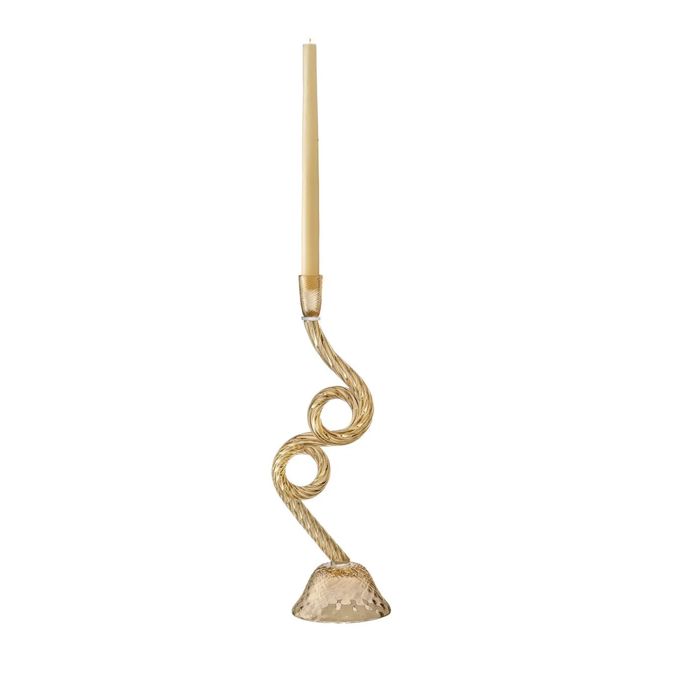 Portacandele The Snake in vetro di Murano beige