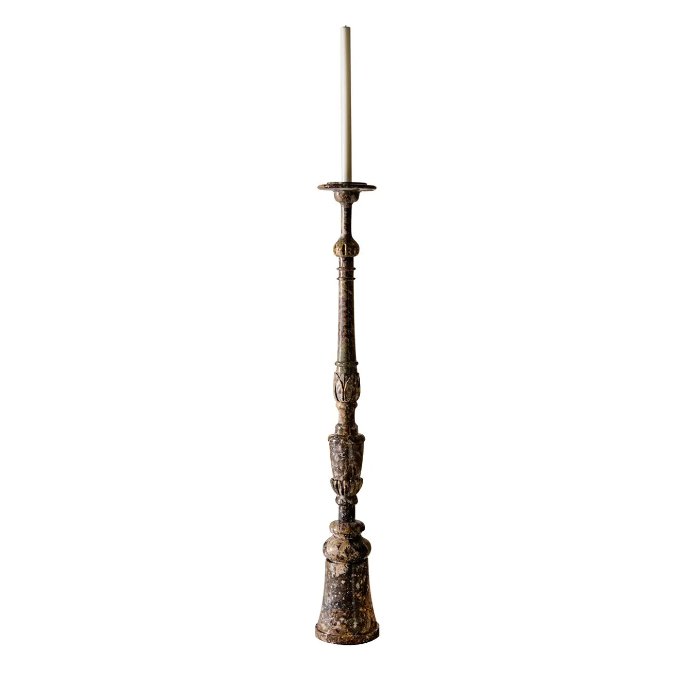 Portacandele Treasure Luxury L in marmo Broccatello Viola di Christophe Pillet