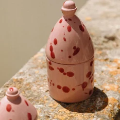 Portacandele Trullo Rosa e Borgogna