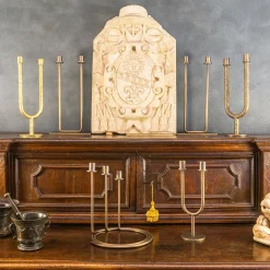 Portacandele Vega in ottone massiccio a doppia fusione