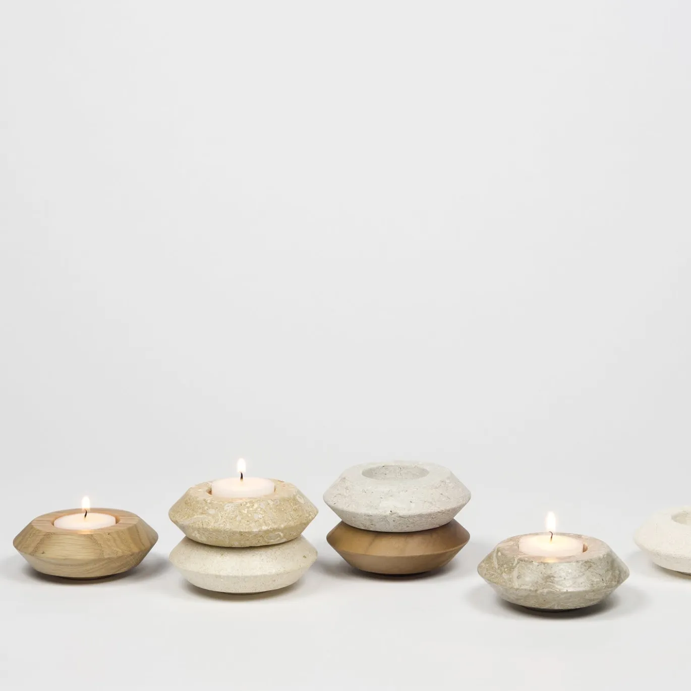 Porta tealight in legno Strato