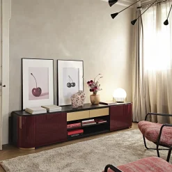 Porta TV Kota in frassino amaranto e moka