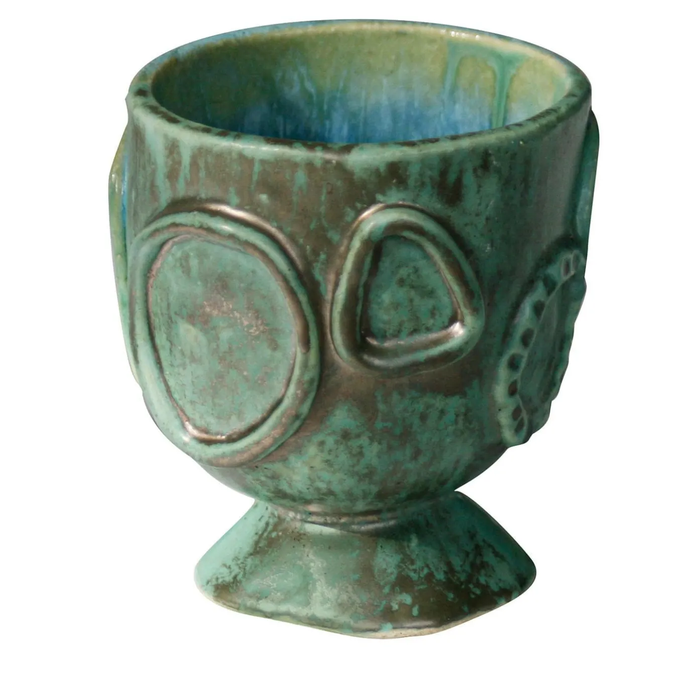 Portavaso piccolo in ceramica verde Acini