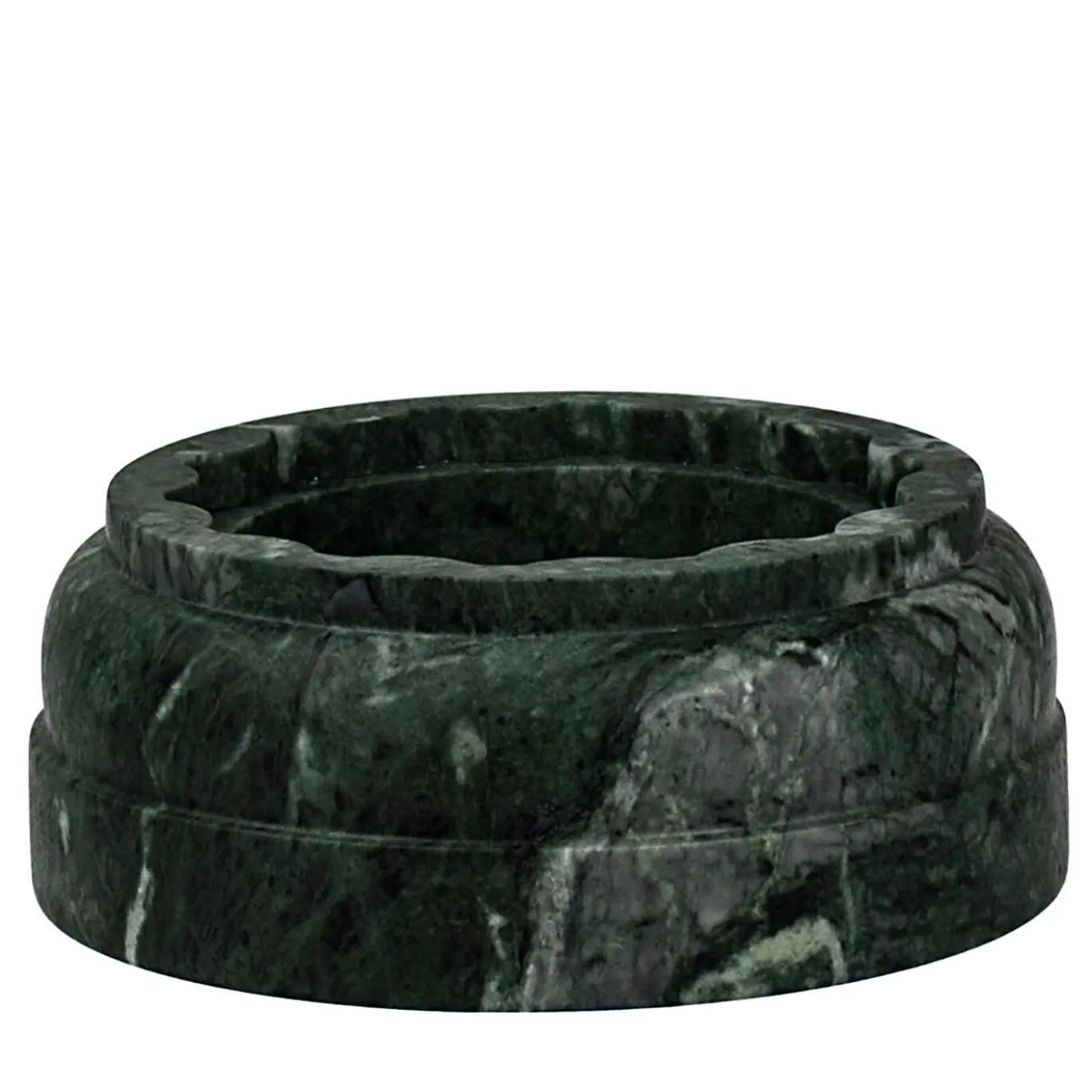 POR Vaso a colonna in marmo Guatemala verde satinato