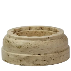 POR Vaso a colonna in marmo Travertino satinato