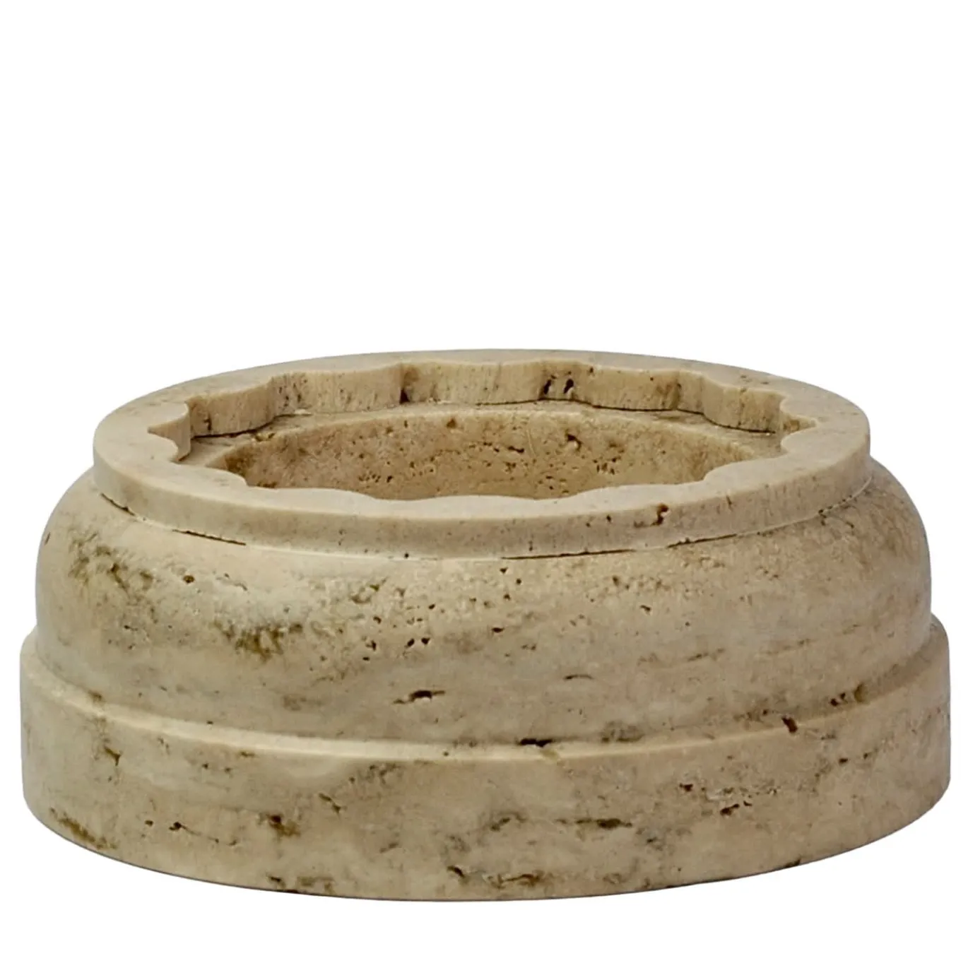POR Vaso a colonna in marmo Travertino satinato
