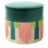Pouf a cravatta geometrica Couture verde scuro
