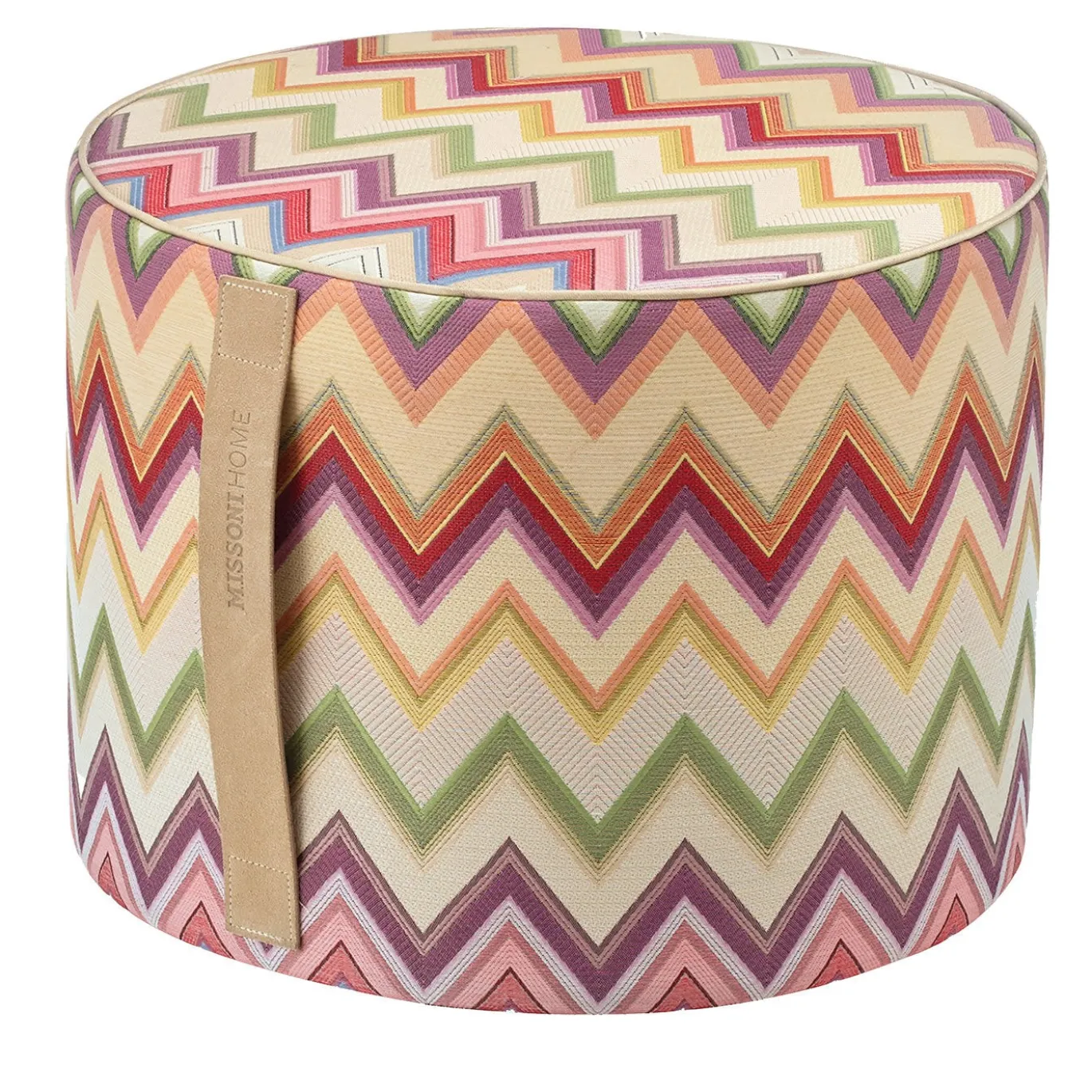 Pouf Agadir Cilindrico in Jacquard Garden Light
