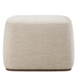 Pouf Alma in tessuto grigio e noce