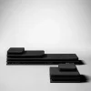 Pouf AR14 in Legno e Marmo Nero Marquina