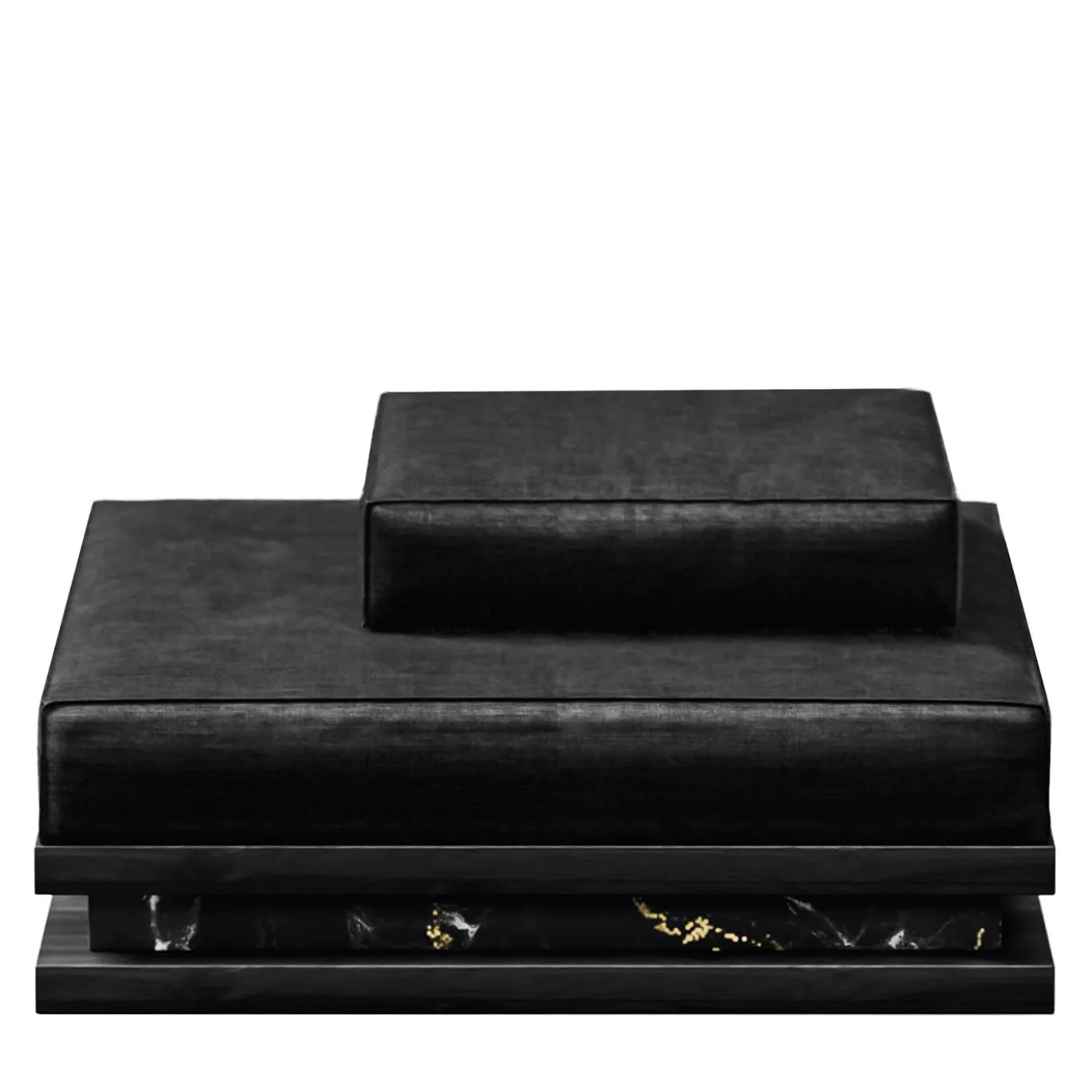 Pouf AR14 in Legno e Marmo Nero Marquina