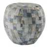 Pouf Arrotondato Orfeo con Motivo Geometrico Multicolore