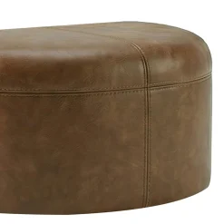 Pouf Aura in pelle marrone