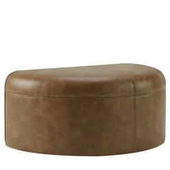 Pouf Aura in pelle marrone
