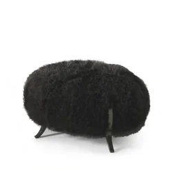 Pouf Bague Mongolia nero di Carlo Rampazzi