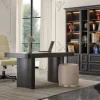 Pouf beige con base in legno Champagne della Collezione Studio Privè