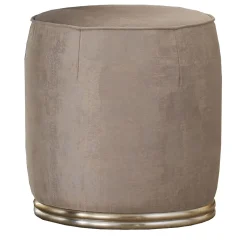 Pouf beige con base in legno Champagne della Collezione Studio Privè