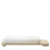 Pouf Belmont Bianco con base in rovere della Collezione Riviera