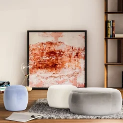 Pouf Billie D48 rotondo azzurro