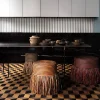 Pouf Boho Chic in paglia terracotta e marrone