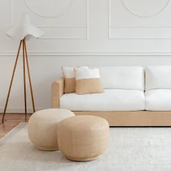 Pouf Bombo in rafia sabbia della Collezione Riviera