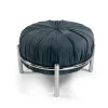 Pouf Bonbon in pelle blu