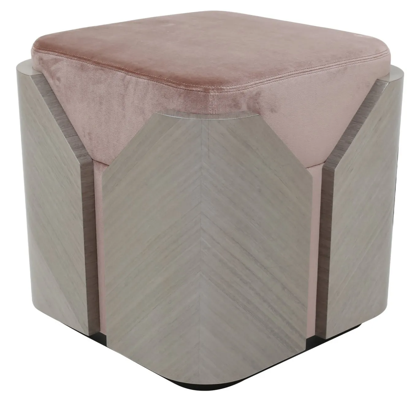 Pouf Brody in velluto e legno
