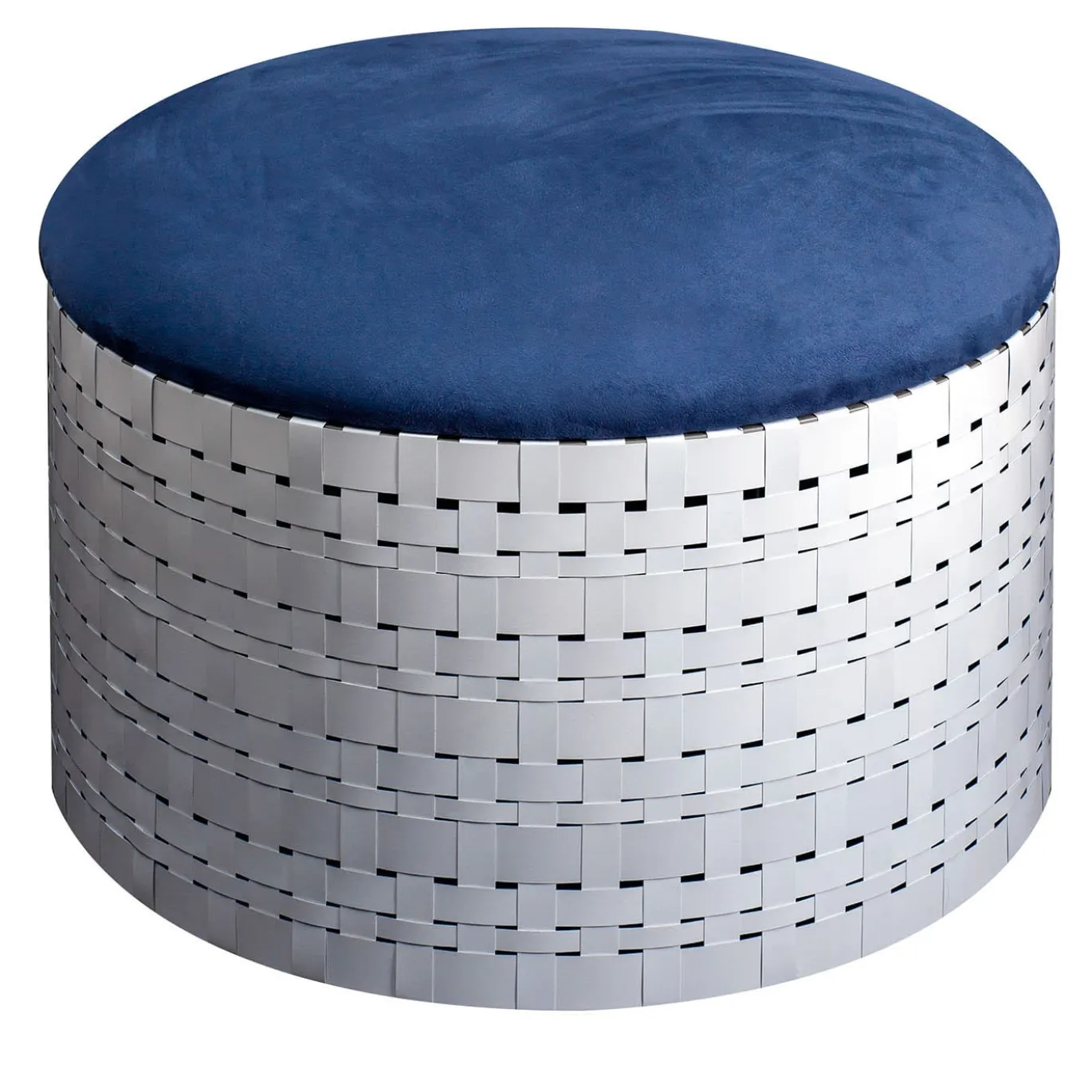 Pouf Campo bianco e blu