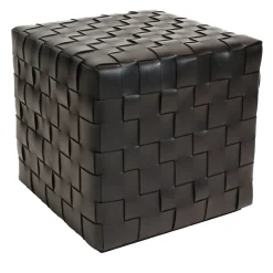 Pouf Castagno Piccolo In Pelle Di Gualtiero Ballarini