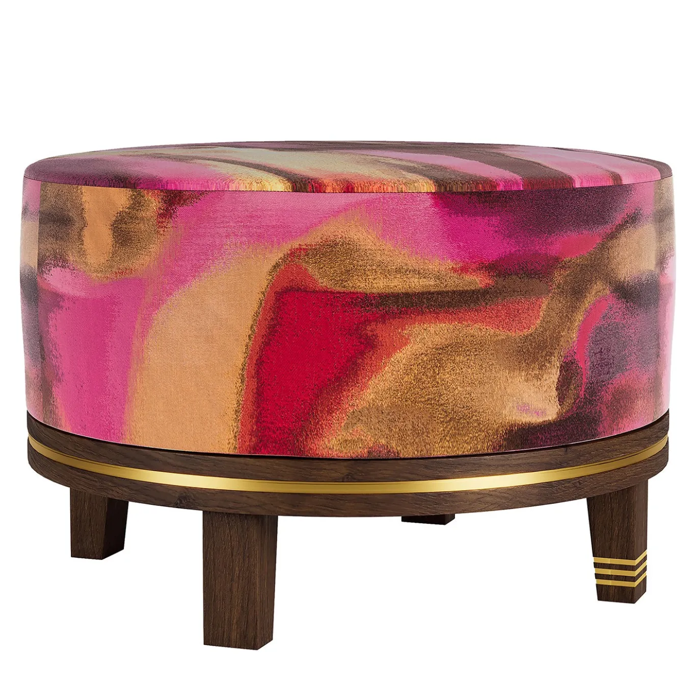 Pouf Charles K in tessuto Reimei Red