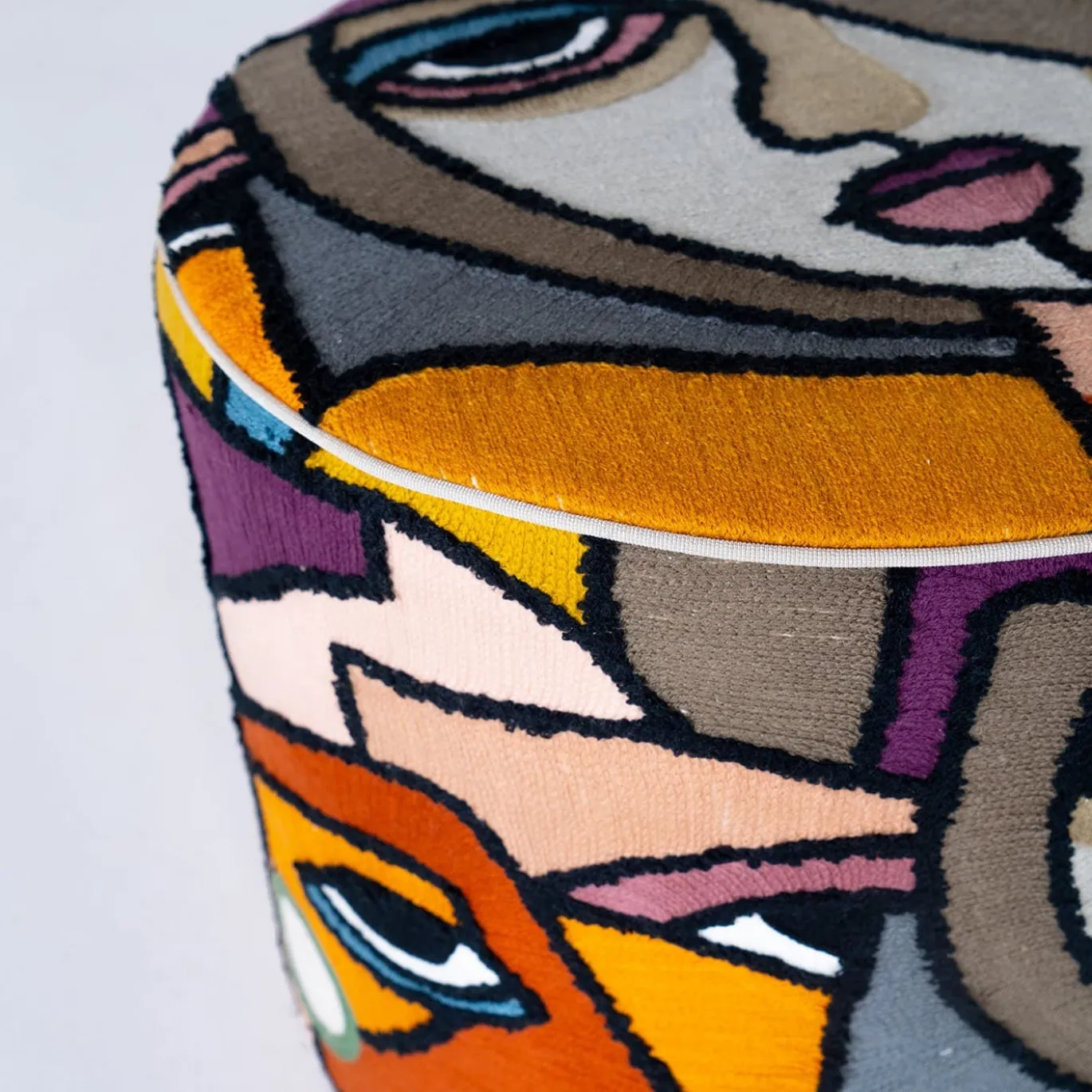 Pouf cilindrico Agostina con pattern Women