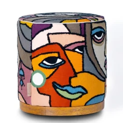 Pouf cilindrico Agostina con pattern Women