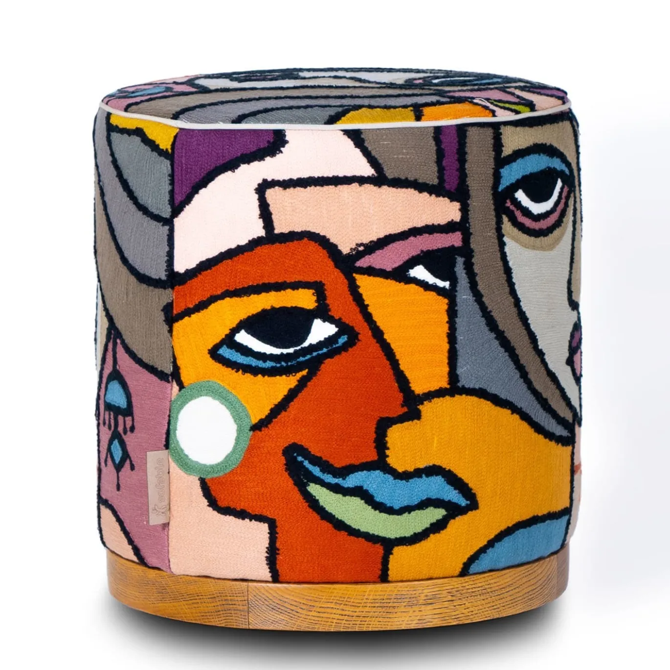 Pouf cilindrico Agostina con pattern Women
