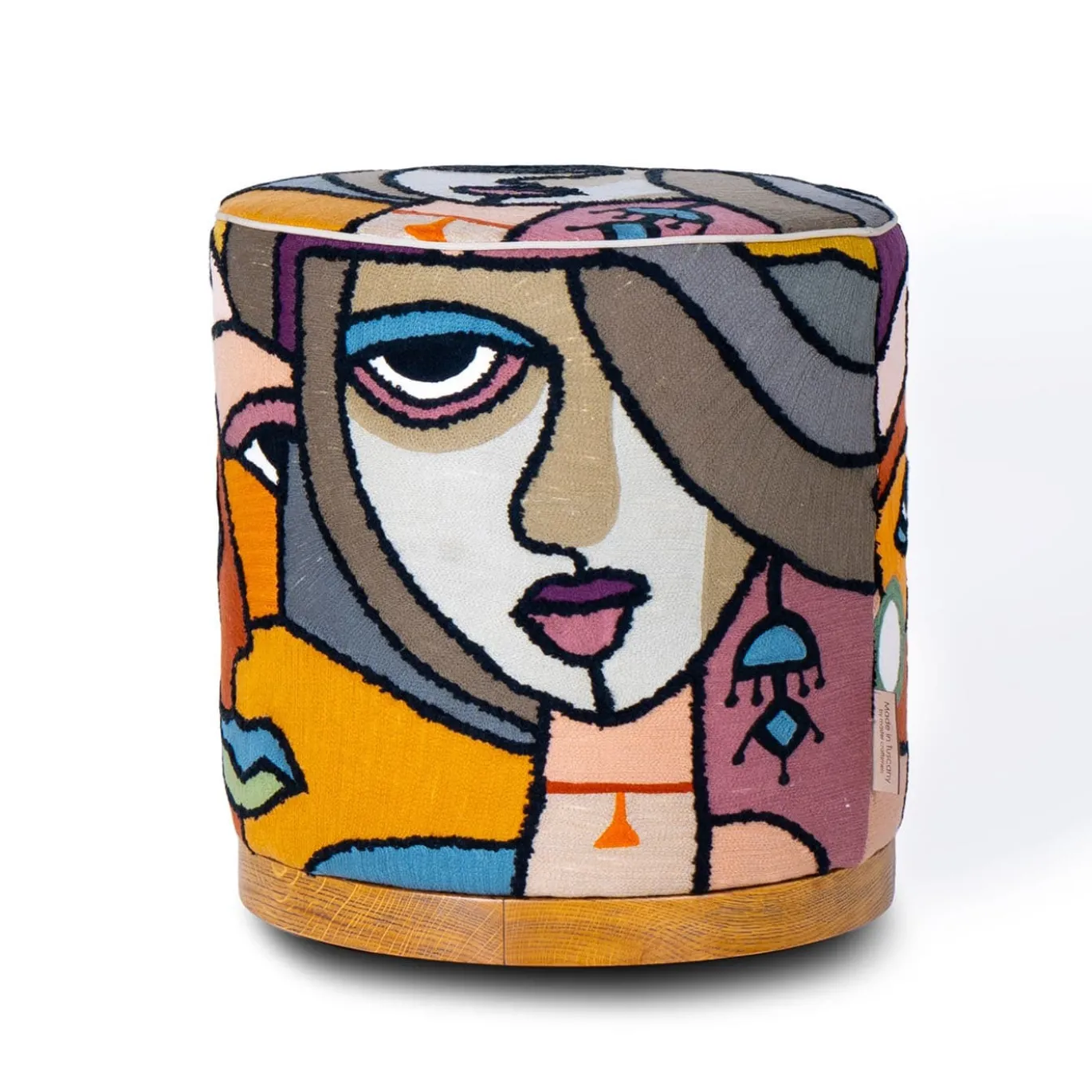 Pouf cilindrico Agostina con pattern Women