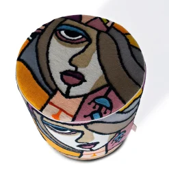 Pouf cilindrico Agostina con pattern Women