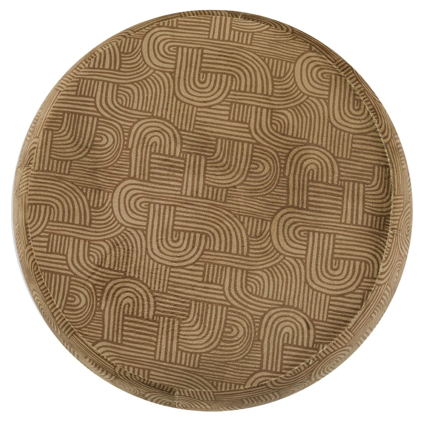 Pouf Cilindrico Club Marrone con Motivo Geometrico