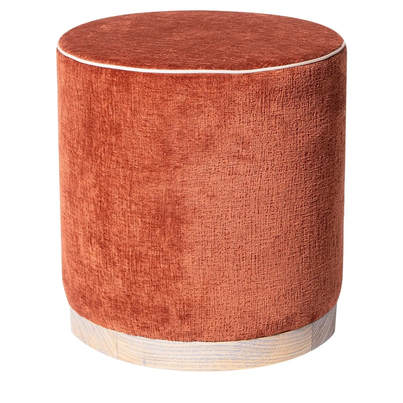 Pouf Cilindrico in Tessuto Rosso Agostina