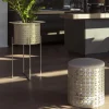 Pouf cilindrico Nimbus 40 in alluminio champagne