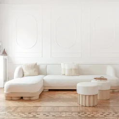 Pouf cilindrico Spotorno bianco della Collezione Riviera