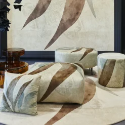 Pouf con Foglie Grandi quadrato