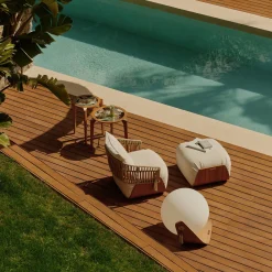 Pouf da esterno Kathryn in tessuto beige