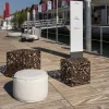 Pouf da esterno Soft Cay in tessuto bianco