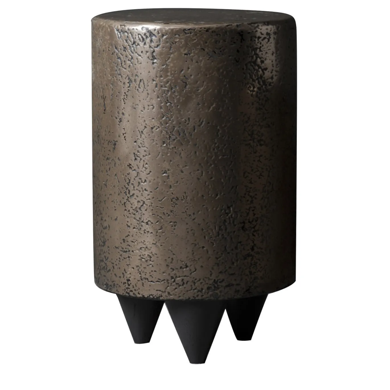 Pouf e tavolino alto in bronzo