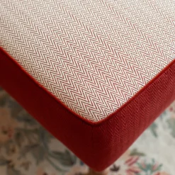 Pouf Etrusco Rettangolare Rosso e Bianco