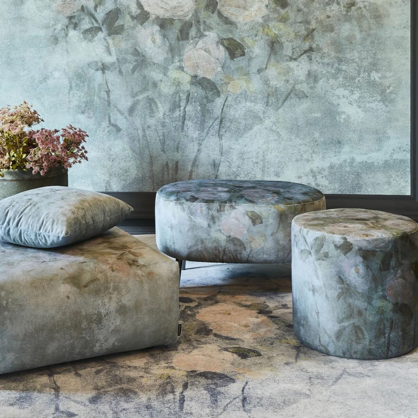 Pouf Floreale Quadrato