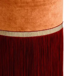 Pouf geometrico arancione e bordeaux di Decò Couture
