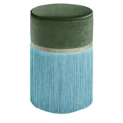 Pouf geometrico bicolore Couture verde